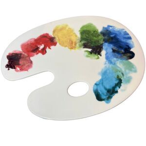 Fishs Eddy Cheese Charcuterie Appetizer Ceramic Paint Artist Palette Plate Dish